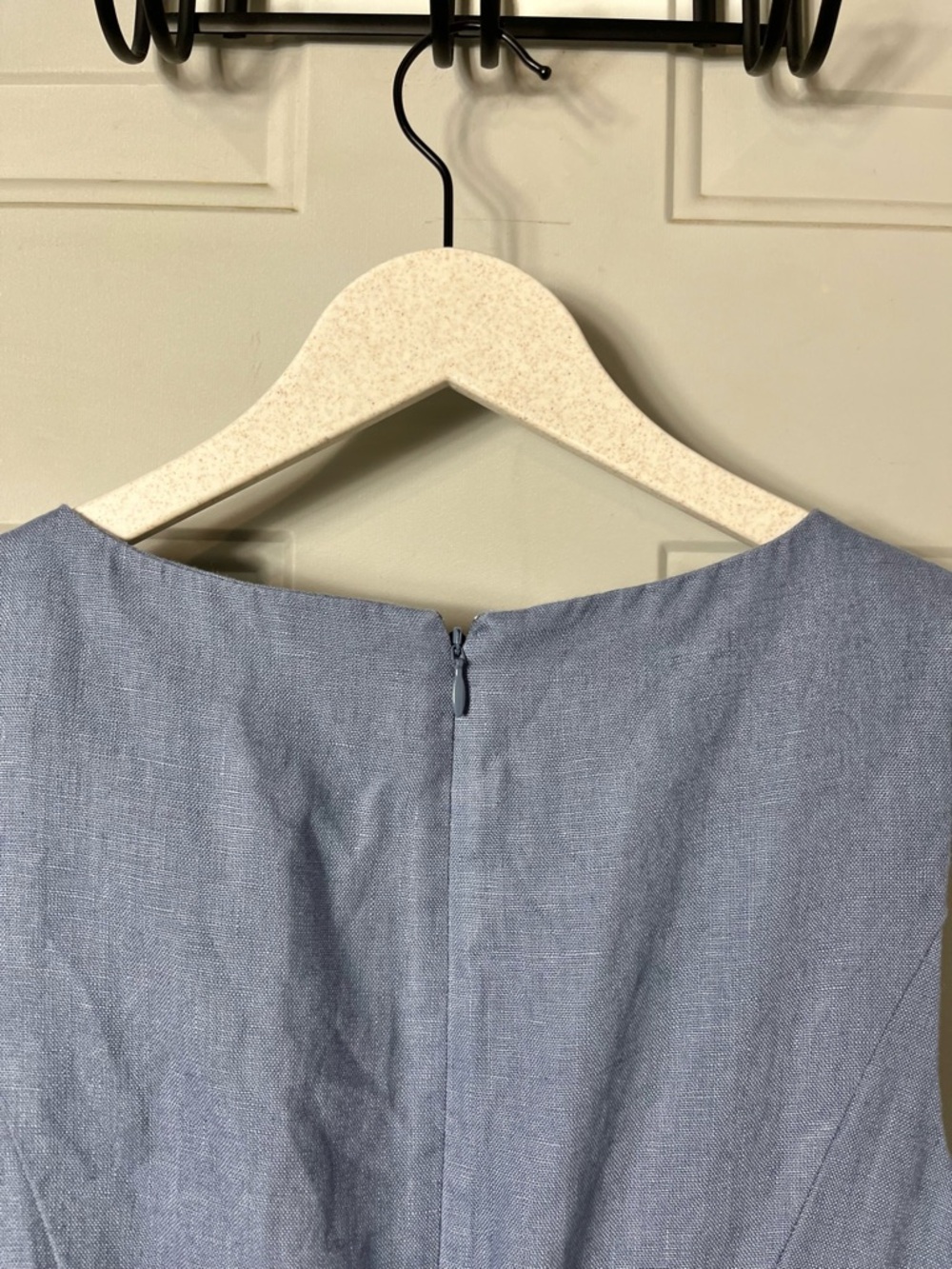 Reformation Zarae Cornflower Blue 100% Linen Button Front Mini Dress size 0 - Picture 6 of 7